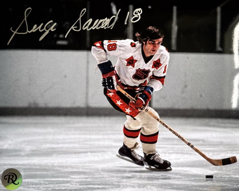 Photo autographié 8x10 Serge Savard All-Star Game Spotlight