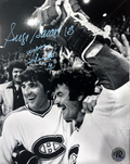 Yvon Lambert and Serge Savard: Autographed photo of Montreal Canadiens Dual Autograph
