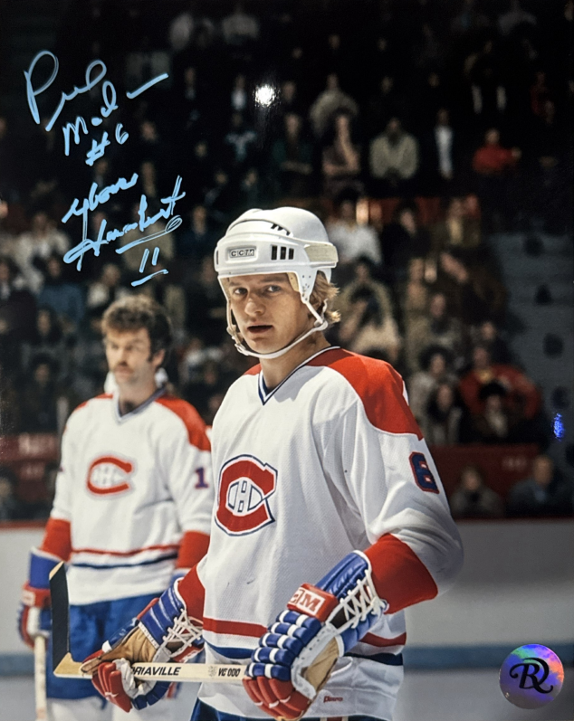 Yvon Lambert et Pierre Mondou: Photo autographié 8x10 Canadiens de Montréal dual autograph