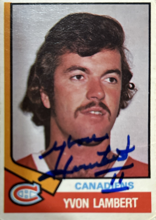 Yvon Lambert: Rookie 1974-75 O-Pee-Chee #342 autographiée