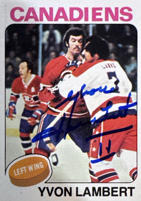 Yvon Lambert: 1975-76 OPC Canadiens de Montréal autographiée