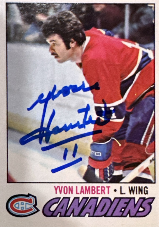 Yvon Lambert: 1977-78 Topps Canadiens de Montréal autographiée