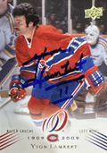 Yvon Lambert:  2008-09 Upper Deck Montreal Canadiens centennial #115 autographiée