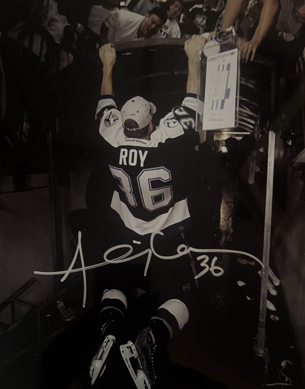 André Roy: Photo autographié 8x10 Lightning de Tampa Bay