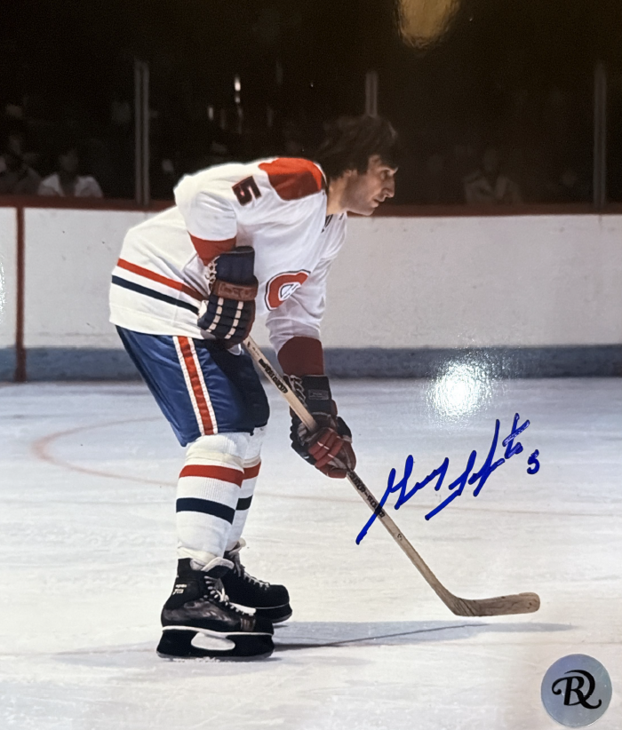 Guy Lapointe: Photo autographié 8x10 Canadiens de Montréal