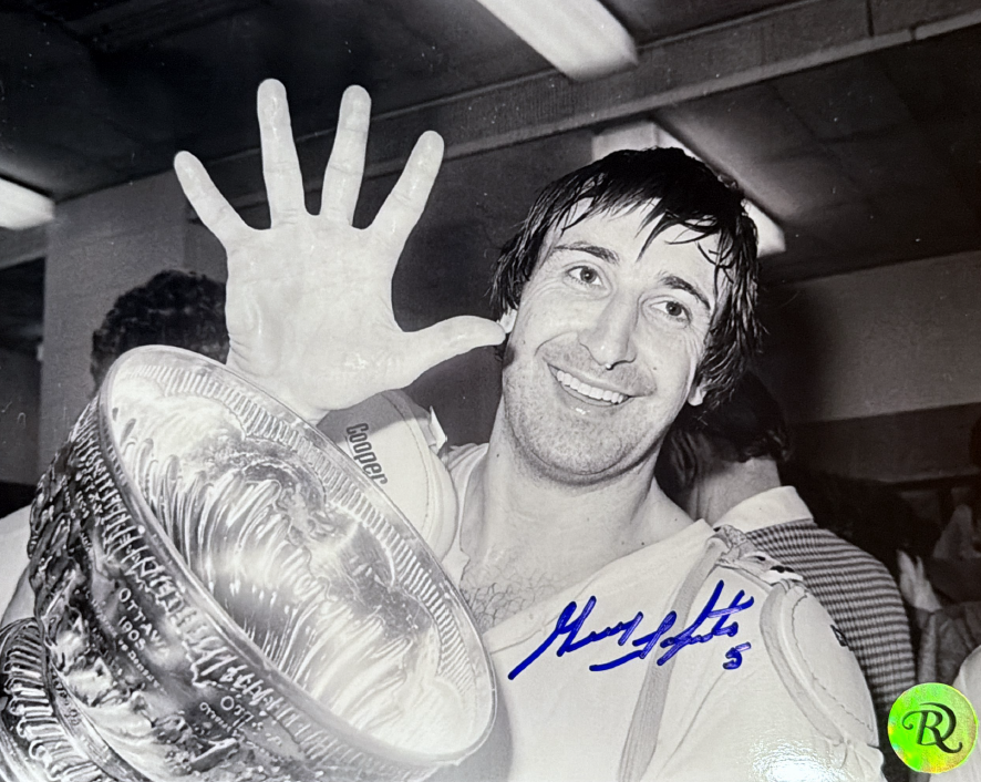 Guy Lapointe: Photo autographié 8x10 Canadiens de Montréal Coupe Stanley
