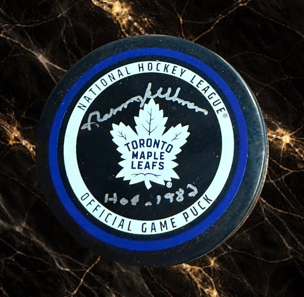 Norm Ullman: Rondelle officielle de match Maple Leafs de Toronto autographiée