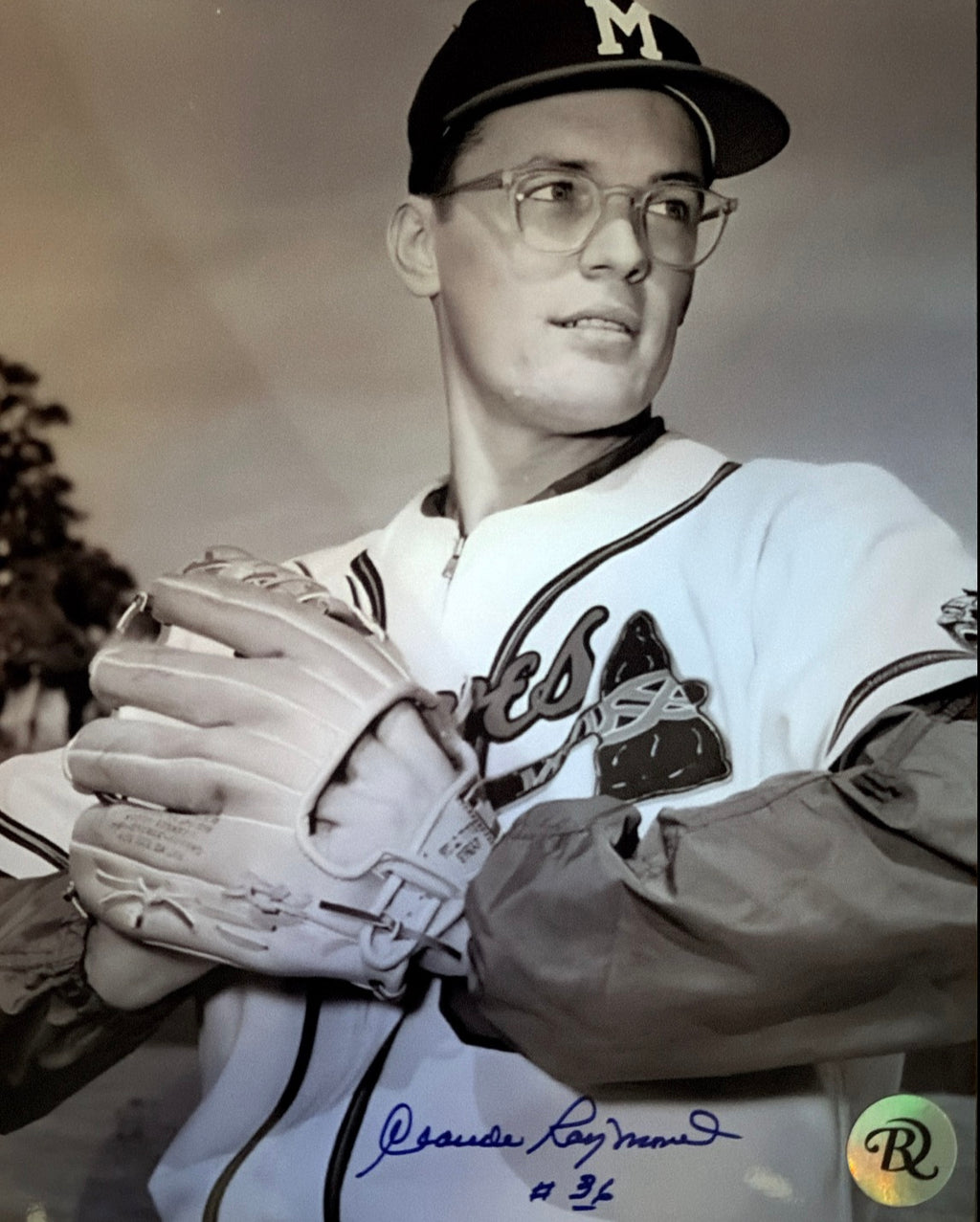 Claude Raymond: Photo autographiée 8x10 Braves d'Atlanta