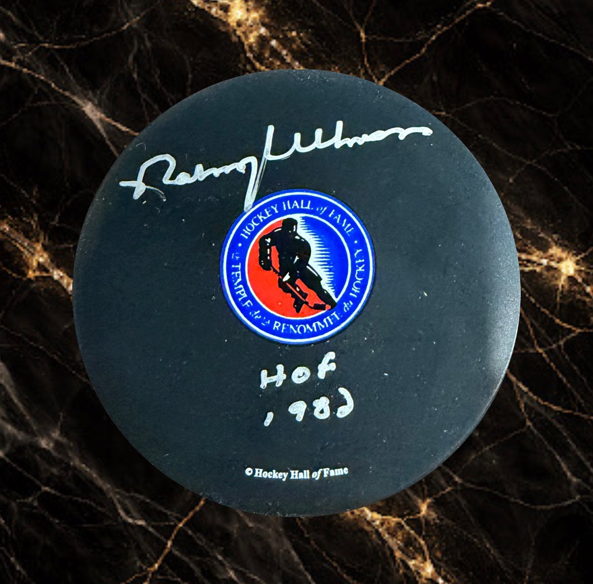 Norm Ullman: Autographed Hall of Fame puck