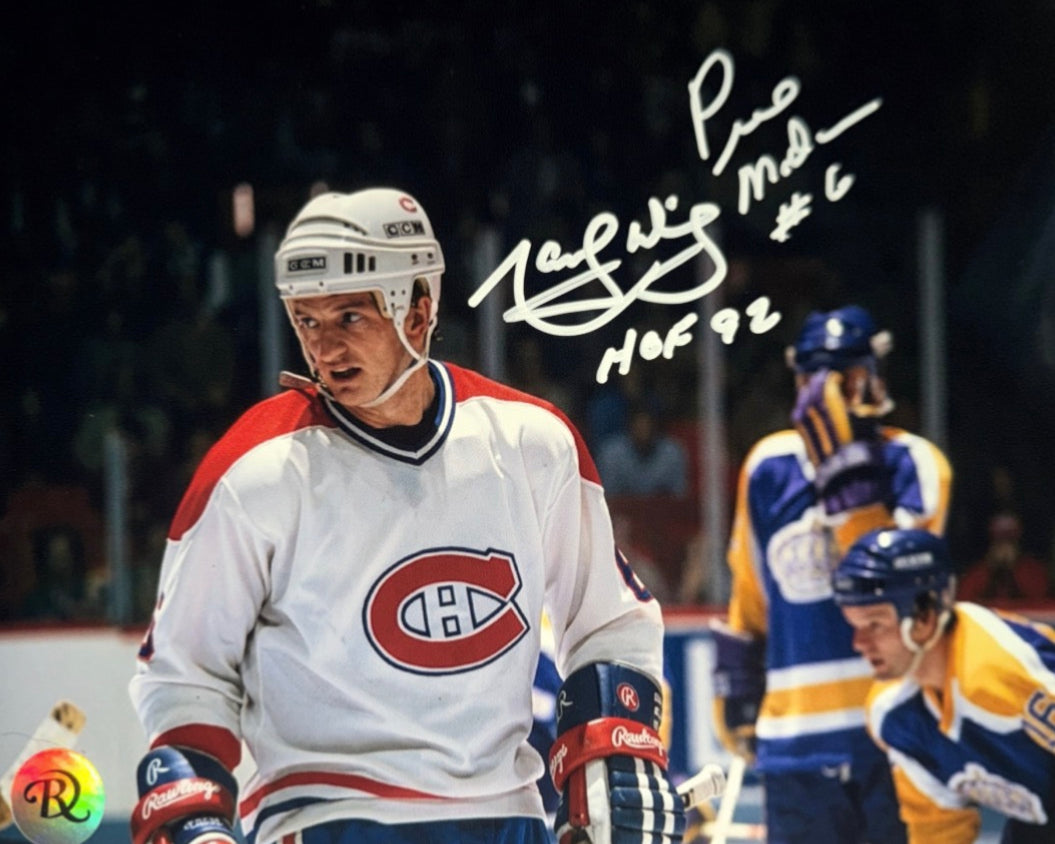 Marcel Dionne et Pierre Mondou: Photo autographiée 8x10 Kings de Los Angeles et Canadiens de Montréal