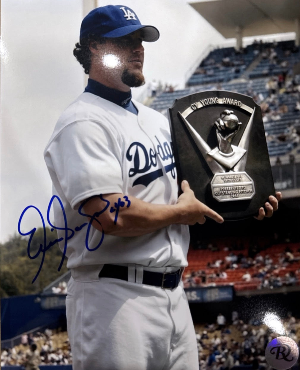 Éric Gagné: Photo autographié 8x10 Dodgers de Los Angeles CY Young avec CY03