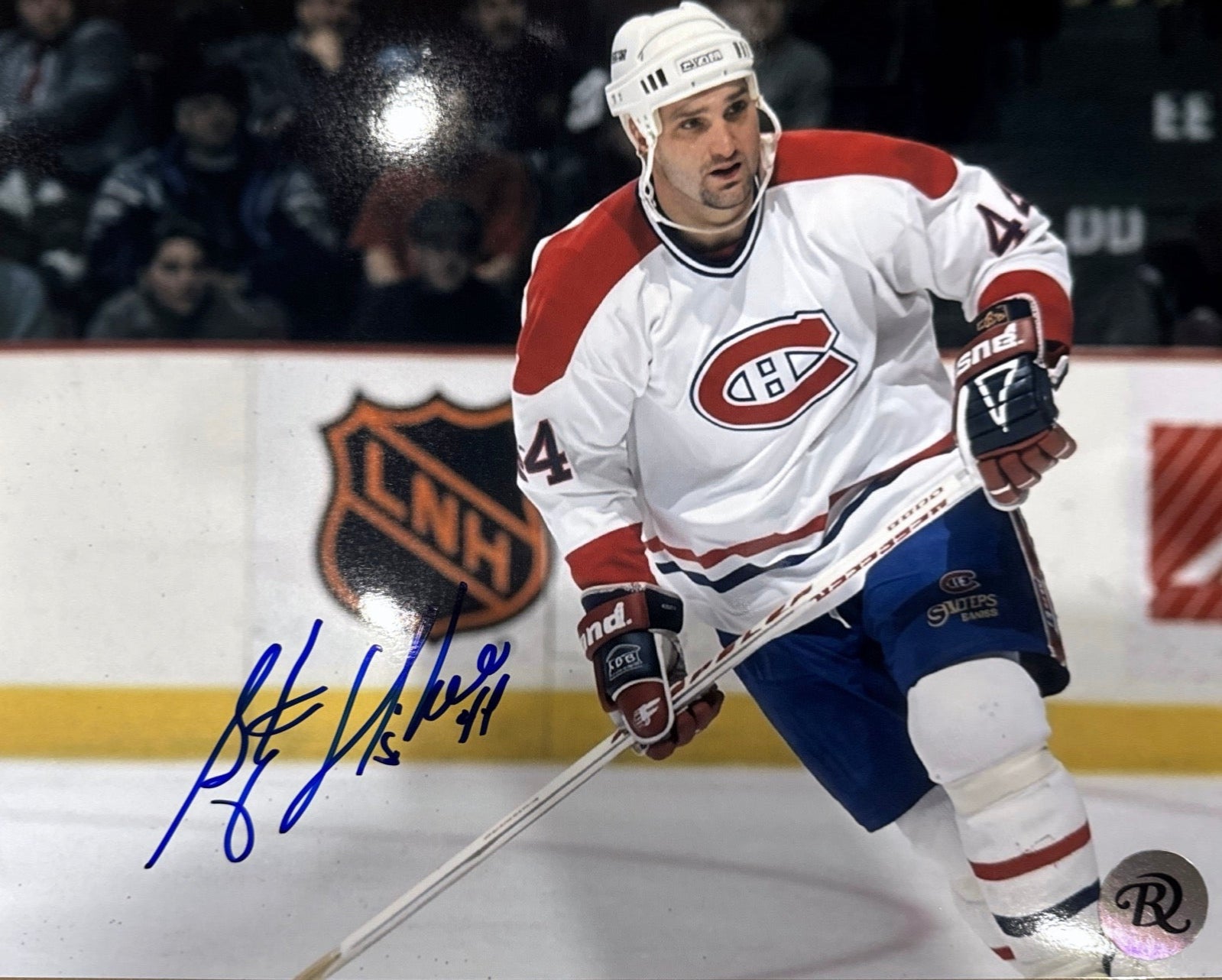 Stéphane Richer: Photo autographié 8x10 Canadiens de Montréal