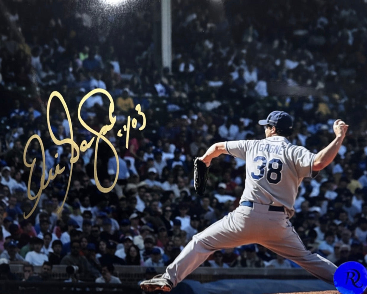 Éric Gagné: Photo autographié 8x10 Dodgers de Los Angeles avec CY03