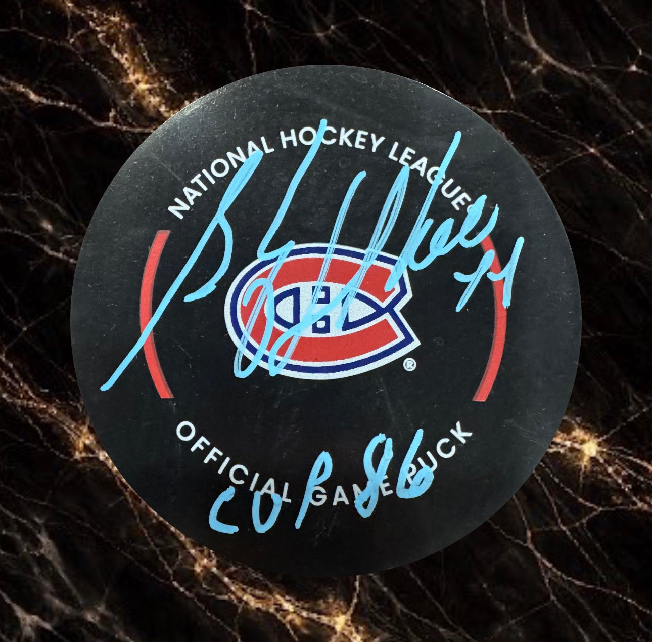 Stéphane Richer: Rondelle officielle de match autographiée Canadiens de Montréal