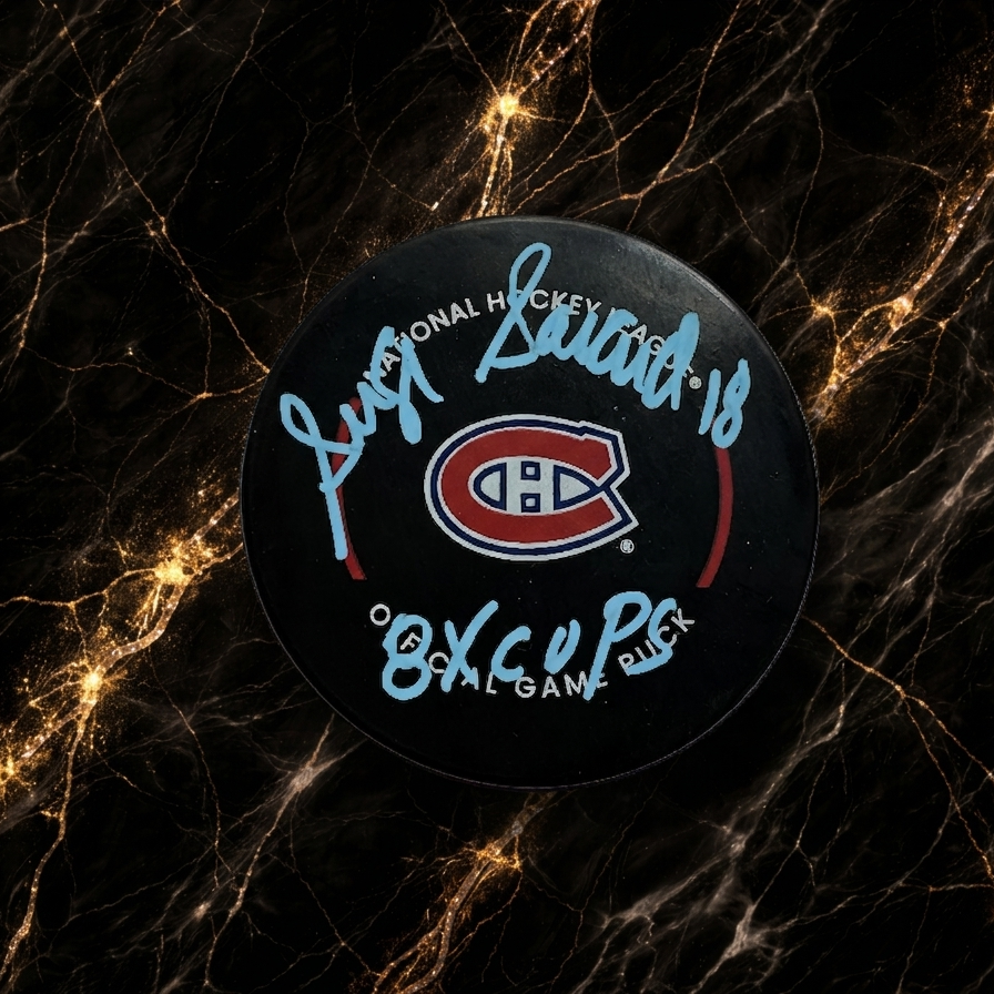Rondelle autographiée de Serge Savard Official Game Puck