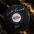 Autographed André Pronovost Detroit Red Wings puck