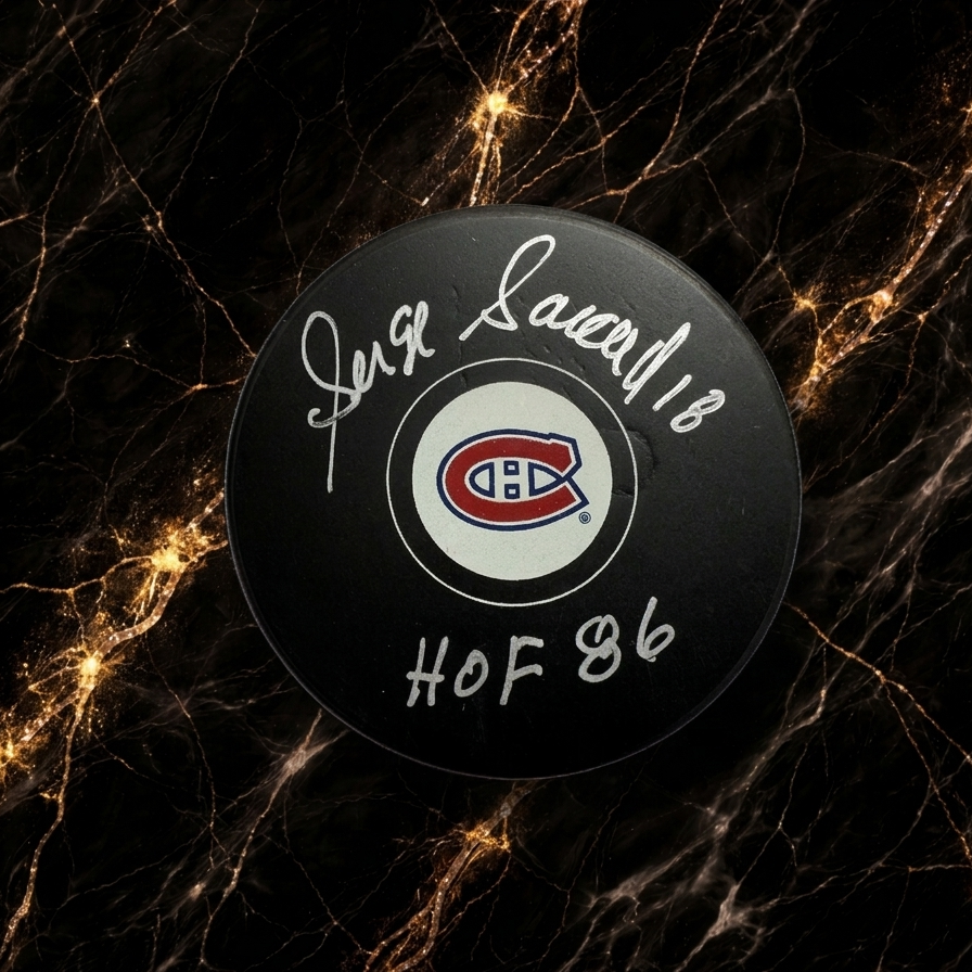 Rondelle autographiée de Serge Savard Canadiens de Montréal