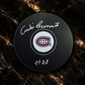 Autographed André Pronovost Montreal Canadiens puck
