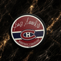 Rondelle autographiée de Serge Savard Rouge
