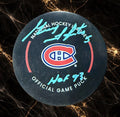 Guy Lapointe: Rondelle officielle de match autographiée Canadiens de Montréal avec HOF93