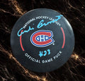 Official autographed André Pronovost Montreal Canadiens game puck