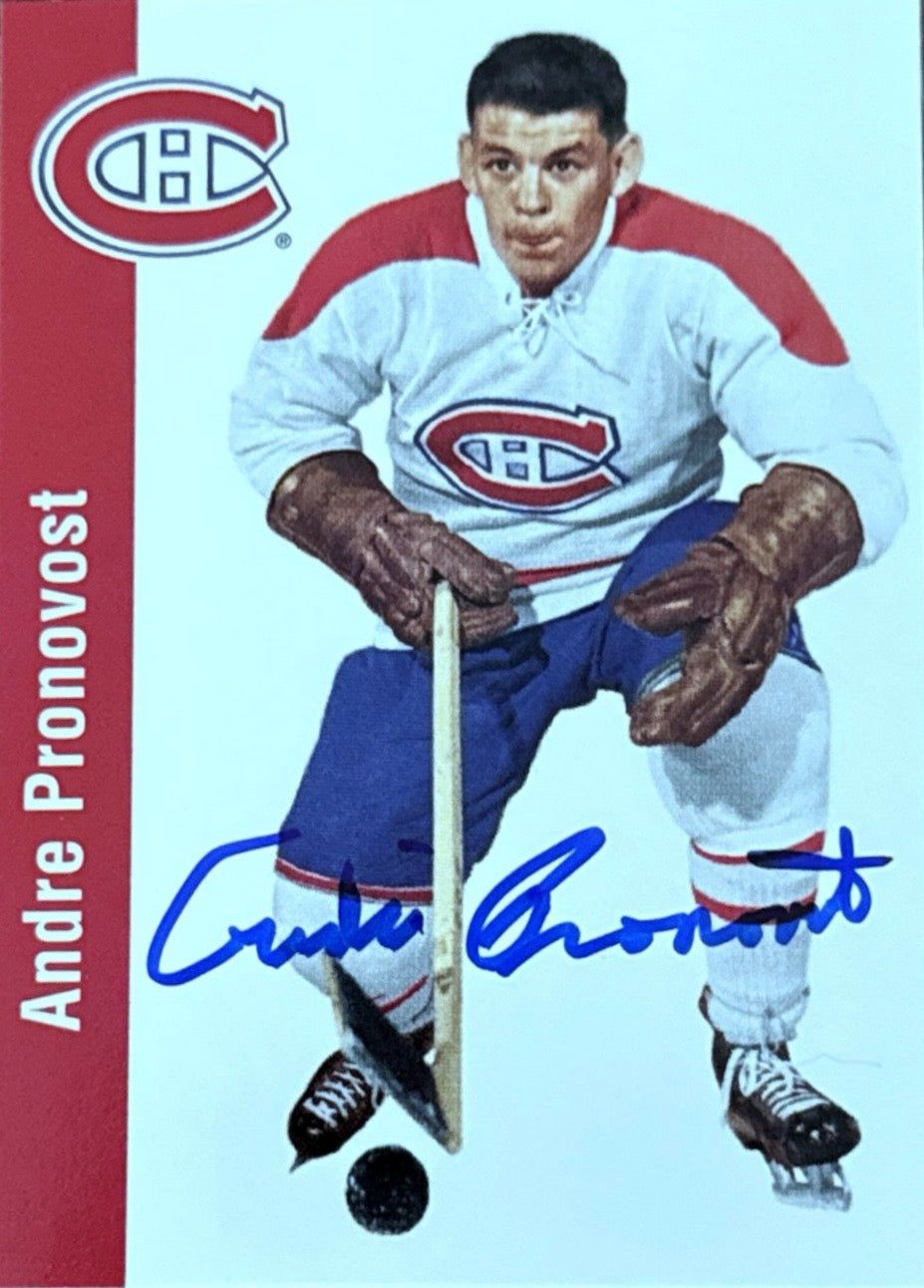 André Pronovost autograph 1994 Parkhurst 1956-57 Missing Link Hockey Card #75