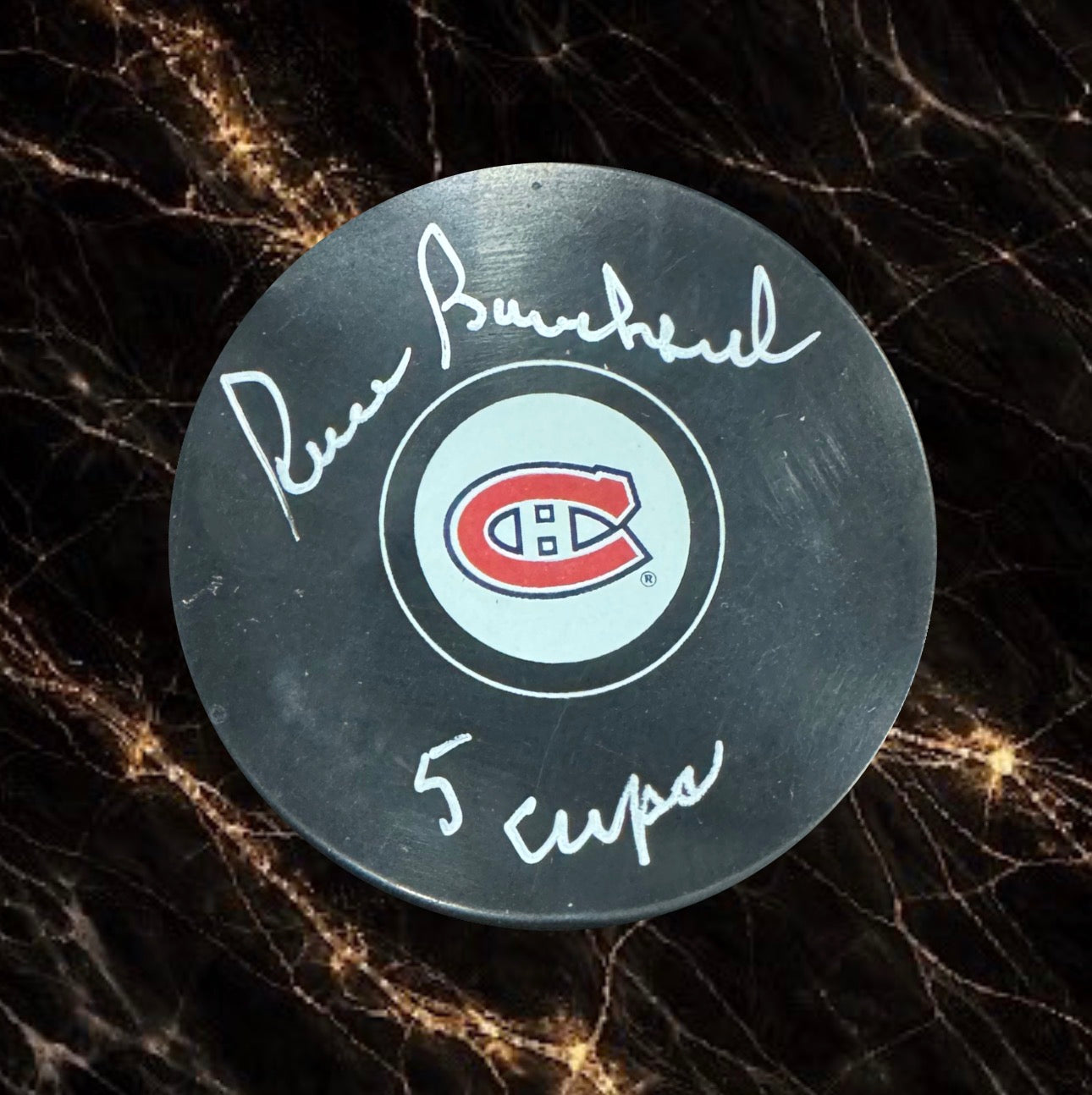 Pierre Bouchard: Rondelle autographiée Canadiens de Montréal