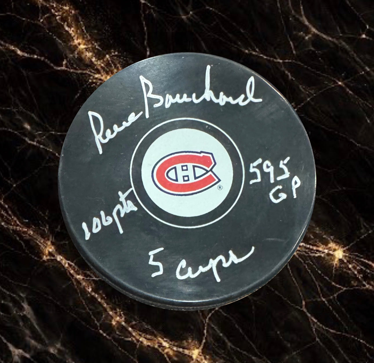 Pierre Bouchard: Rondelle autographiée Canadiens de Montréal