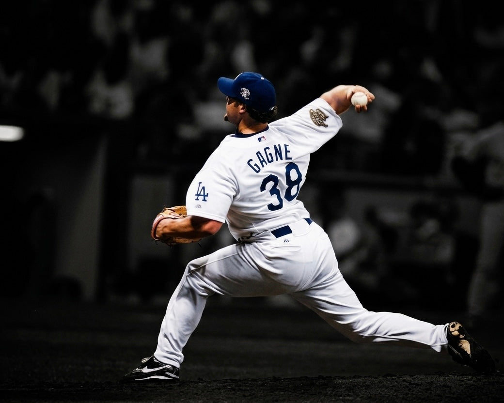 Éric Gagné précommande: Photo autographié 16x20 Dodgers de Los Angeles spotlight
